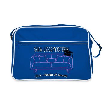 Sofa-Liegemeisterin - Retro Tasche - Blau/Weiß - Vorne