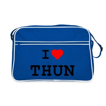 Ich liebe Thun - I love Thun - Retro Tasche - Blau/Weiß - Vorne