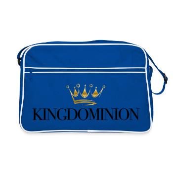 Goldene Krone Eleganz Motiv - Retro Tasche - Blau/Weiß - Vorne