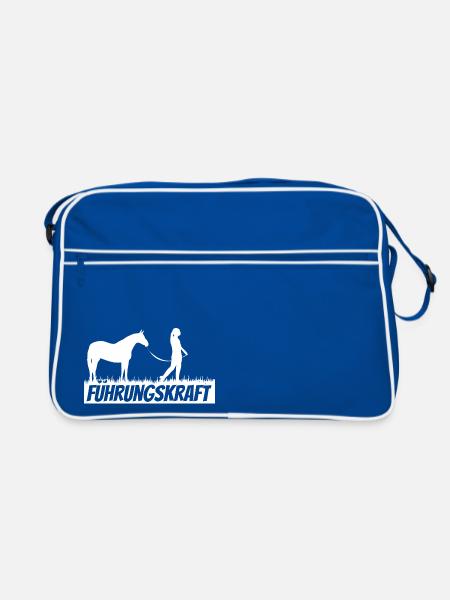 Führungskraft Pferd 2 w - Retro Tasche - Blau/Weiß
