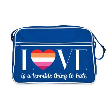LGBT PrideMonth - Love is a terrible thing to hate - Retro Bag - blue/white - Front