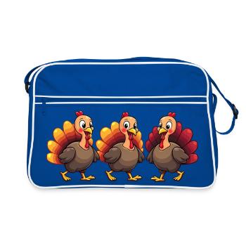 Bébé dinde de Thanksgiving - Sac Retro - bleu/blanc - Devant