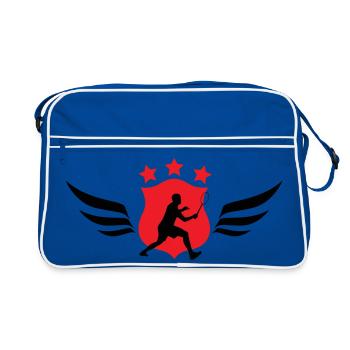 Badminton - Sport - Raquette - Sac Retro - bleu/blanc - Devant