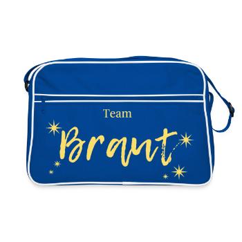 Team Brant Gold Script Stars - Retro Tasche - Blau/Weiß - Vorne