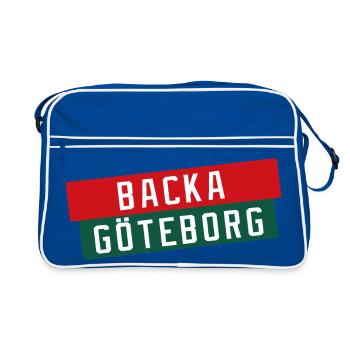 Backa Göteborg Diagonaltext - Sac Retro - bleu/blanc - Devant