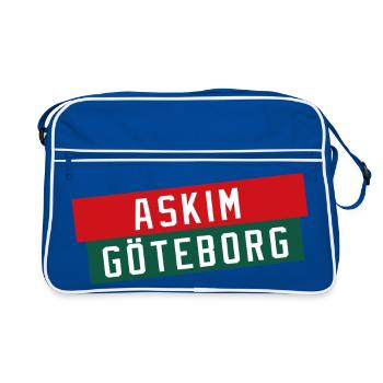 Logo du bloc de couleur Askim Göteborg - Sac Retro - bleu/blanc - Devant