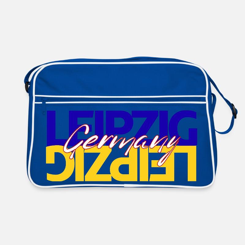 Leipzig Germany Lettering Overlay Retro Bag