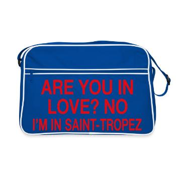 In Love No I'm In Saint-Tropez | Travel Humor - Retro Bag - blue/white - Front