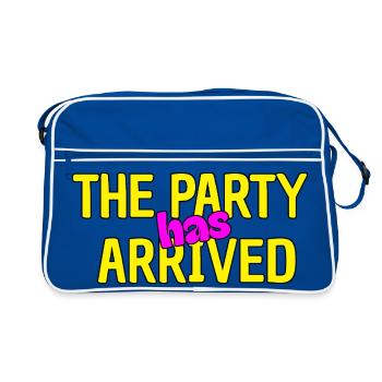 THE PARTY HAS ARRIVED, CAN GO MOUSE - Retro Bag - blue/white - Front