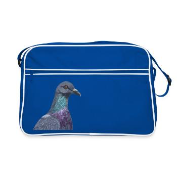 Taube - Retro Tasche - Blau/Weiß - Vorne