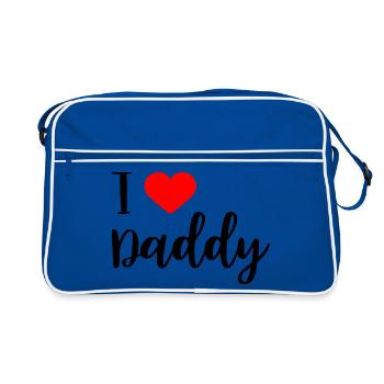 i love daddy - Retro Tasche - Blau/Weiß - Vorne