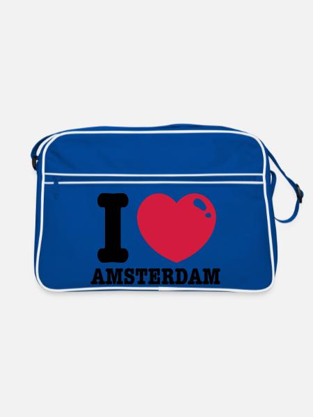 amsterdam - Sac Retro - bleu/blanc - Devant