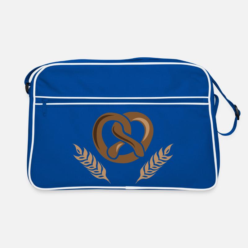 getreide bäcker bäckerei symbol Weizen icon vector - Retro Tasche - Blau/Weiß