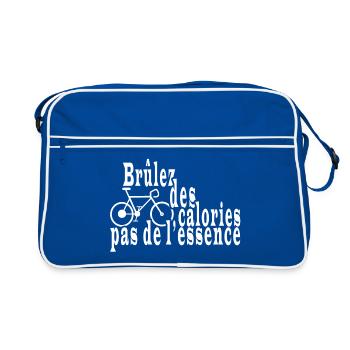 Vélo humour écologie militant. - Sac Retro - bleu/blanc - Devant