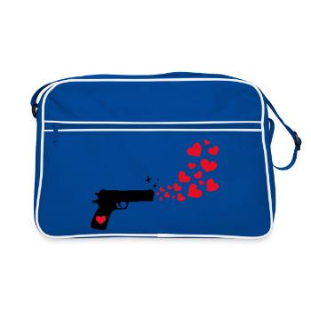 Peace Movement Heart Peace Love Statement - Retro Bag - blue/white - Front