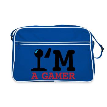 A Gamer Bold Typography - Retro Bag - blue/white - Front