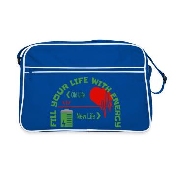 Fill your life with energy - Retro Bag - blue/white - Front