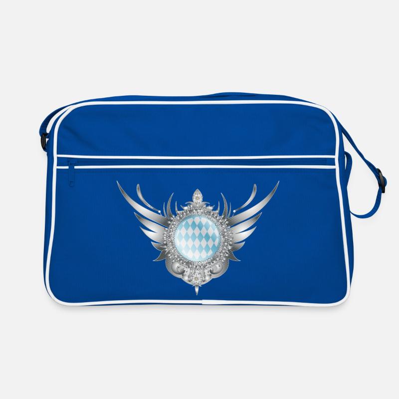 Silver wing crest with diamond pattern Retro Bag