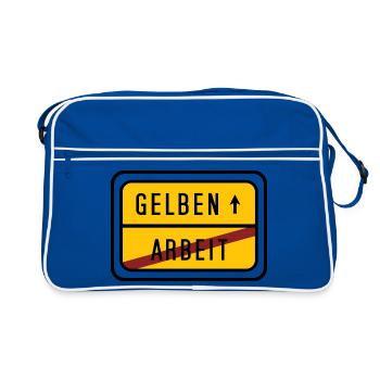 Fraude au temps de travail – Bouclier anti-travail - Sac Retro - bleu/blanc - Devant