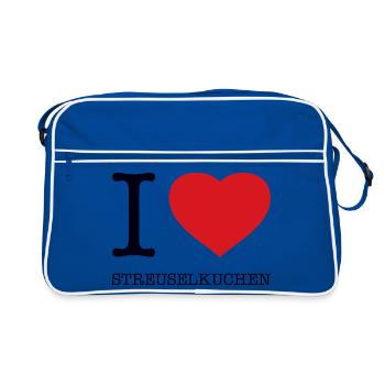 I love crumble cake - Retro Bag - blue/white - Front