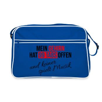99 tabs and no one plays music - Retro Bag - blue/white - Front