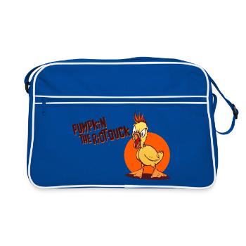 Pumpkin The Riot Duck - Retro Tasche - Blau/Weiß - Vorne