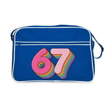 67 - T-shirt Funny Six Seven - Sac Retro - bleu/blanc - Devant