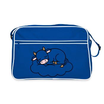 Nuage de Vache endormi Bébé de rêve - Sac Retro - bleu/blanc - Devant
