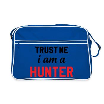 Crois moi, je suis chasseur - Sac Retro - bleu/blanc - Devant
