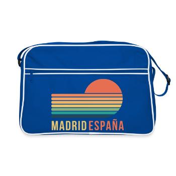 Madrid, Espagne - Sac Retro - bleu/blanc - Devant