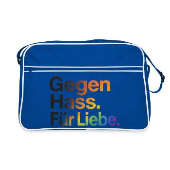 Against Hate For Love for Women & Men CSD - Retro Bag - blue/white - Front