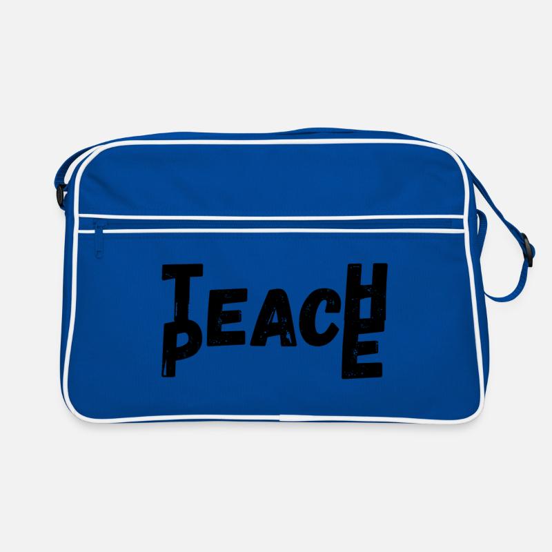 Teach Peace - Retro Tasche - Blau/Weiß