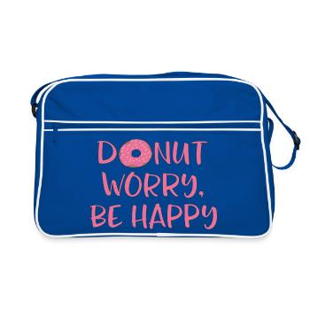 Donut worry - Retro Tasche - Blau/Weiß - Vorne