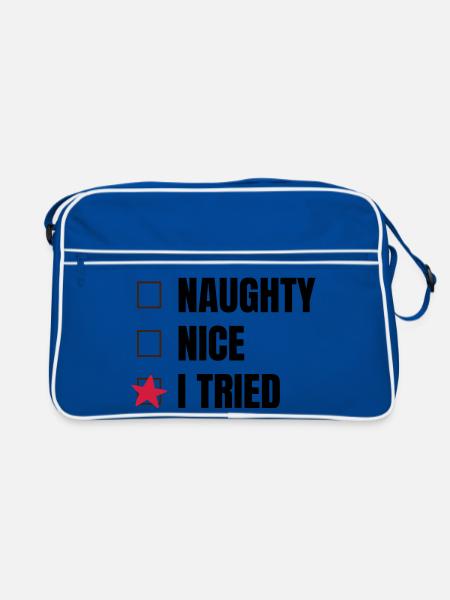 Weihnachten - Retro Tasche - Blau/Weiß