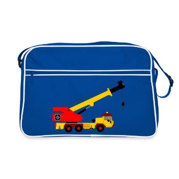 Farbe des Kranwagens - Retro Tasche - Blau/Weiß - Vorne