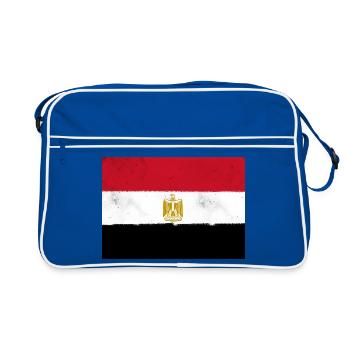 Flagge von Ägypten – Land der Pharaonen - Retro Tasche - Blau/Weiß - Vorne