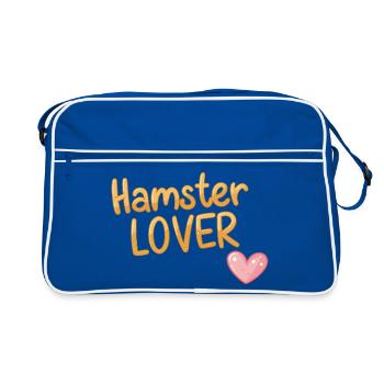 Hamster-Design für Tierliebhaber - Retro Tasche - Blau/Weiß - Vorne