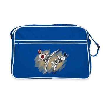 Martial arts Taekwondo with fight premieres - Retro Bag - blue/white - Front