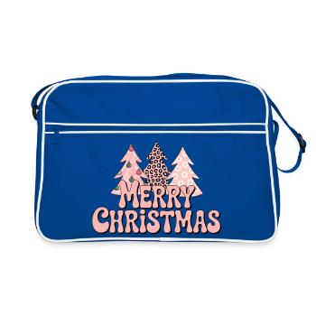 Merry Christmas - Retro Tasche - Blau/Weiß - Vorne