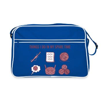 Choses que je fais pendant mon temps libre Amant drôle du crochet - Sac Retro - bleu/blanc - Devant