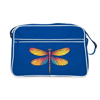 Ailes de Libellule arc-en-ciel - Sac Retro - bleu/blanc - Devant