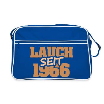 Geschenk für Entwurf - Retro Tasche - Blau/Weiß - Vorne