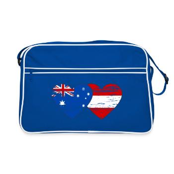 Australie Autriche Drapeau Coeur Drapeau utilisé - Sac Retro - bleu/blanc - Devant