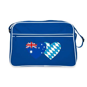 Australie Bavière Drapeau Coeur utilisé - Sac Retro - bleu/blanc - Devant