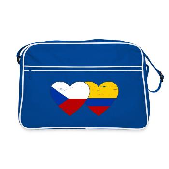 République tchèque Colombie drapeau coeur utilisé - Sac Retro - bleu/blanc - Devant