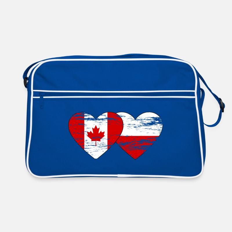 Drapeau du Canada Pologne Coeur utilisé Sac Retro