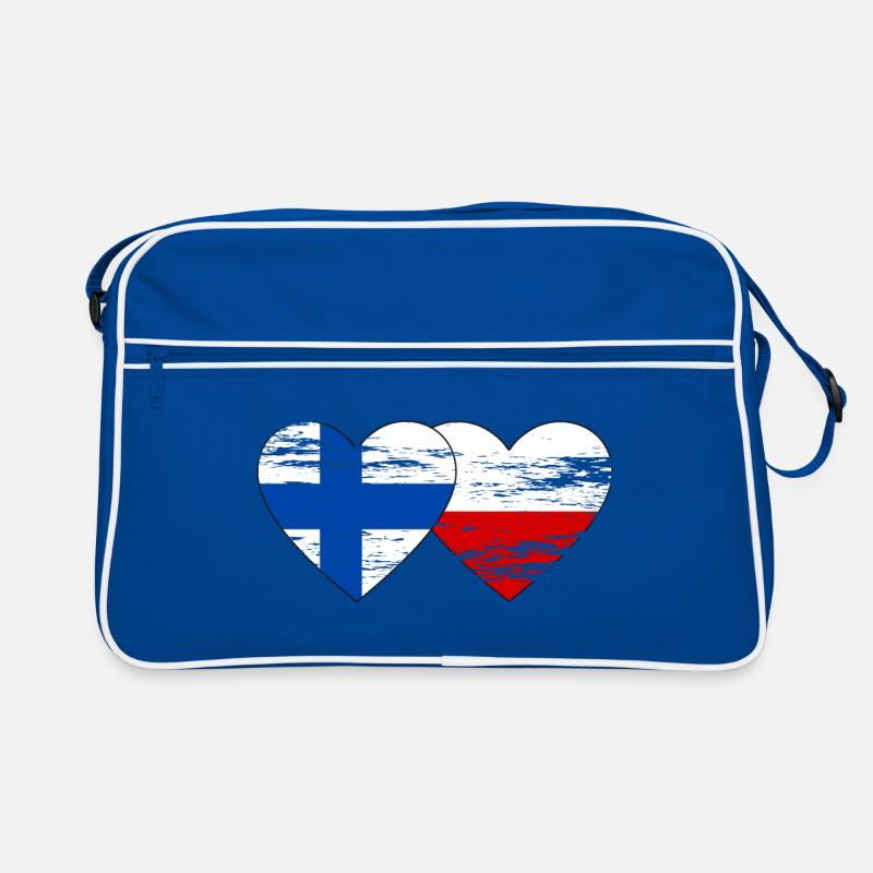 Finlande Pologne Drapeau Coeur utilisé Sac Retro