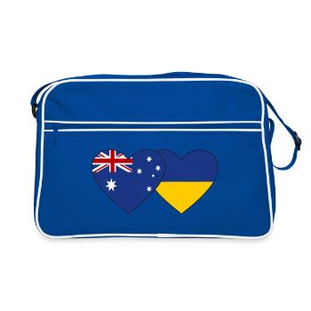 Drapeau de l’Australie et de l’Ukraine - Sac Retro - bleu/blanc - Devant