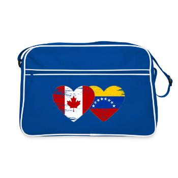 Drapeau Canada Venezuela coeur utilisé - Sac Retro - bleu/blanc - Devant