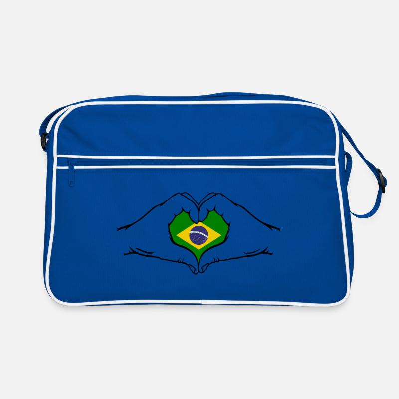 Drapeau du Brésil Aiguilles Forme De Coeur Sac Retro